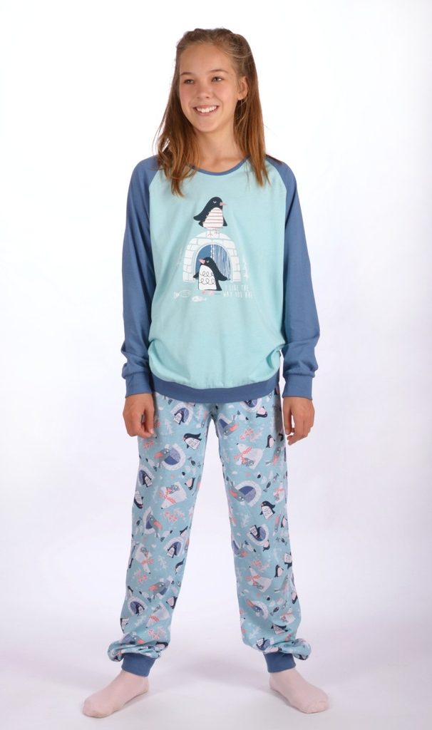Dětské pyžamo dlouhé Tučňáci - modrá | Vienetta Kids | dívčí pyžama dlouhá  | dívčí pyžama, Dětská pyžama, Dětské | Perfektní Prádlo.cz | Pohodlné  spodní prádlo, župany a noční prádlo pro Váš perfektní den!
