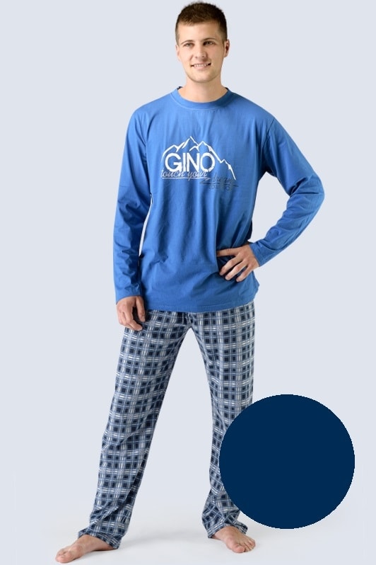 Pánské pyžamo GINA dlouhé tmavě modré | GINA 2 | pyžama s dlouhým rukávem |  Pánská pyžama, Pánské | Perfektní Prádlo.cz | Pohodlné noční prádlo, župany  a spodní prádlo pro Váš perfektní den!