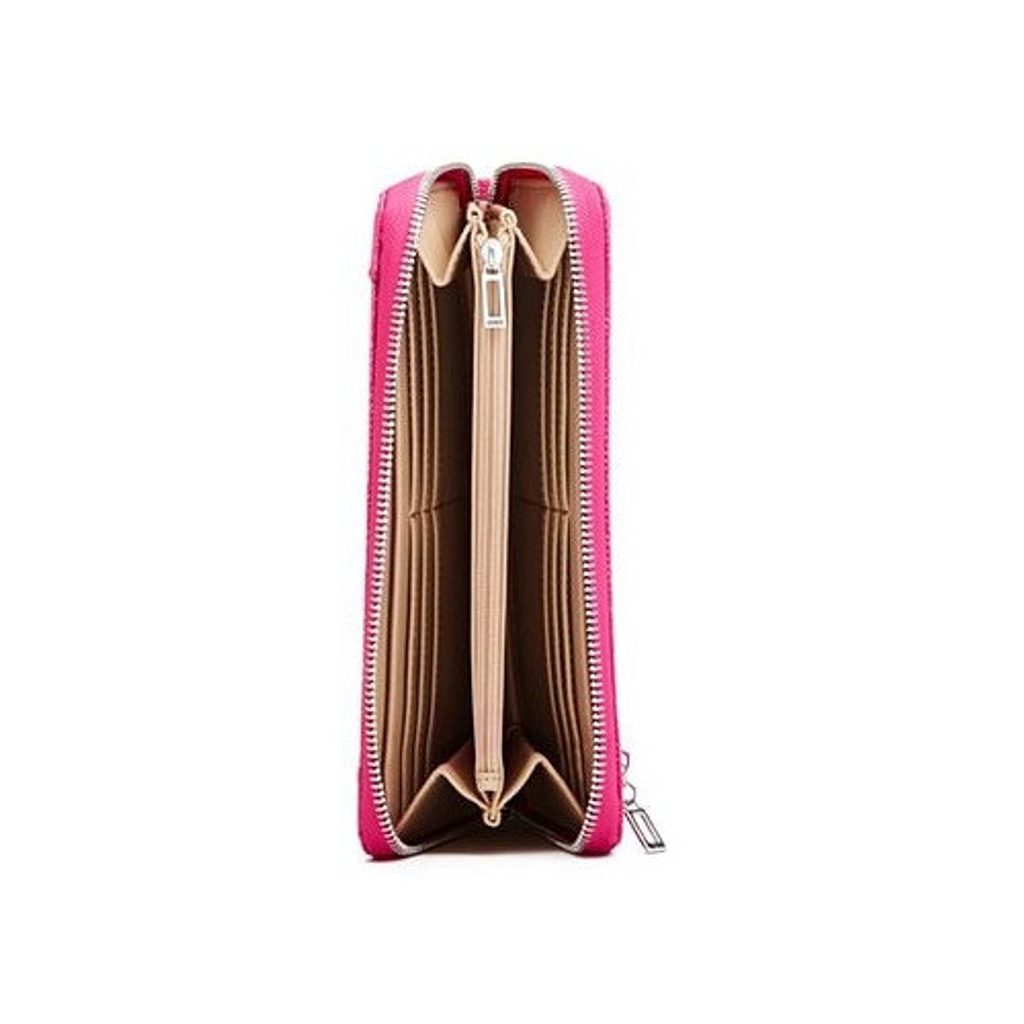 Elegantní peněženka Guess Bianco Nero Zip-Around růžová | dámské peněženky  | peněženky, Doplňky | Perfektní Prádlo.cz | Pohodlné noční prádlo, župany  a spodní prádlo pro Váš perfektní den!