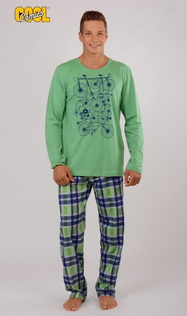 Pánské pyžamo VIENETTA SECRET Bicykl zelené | Cool Comics | pyžamá s dlhým  rukávom | Pánske pyžamá, Pánske | Perfektne-Pradlo.sk | ...pro Váš  perfektní pocit každý den