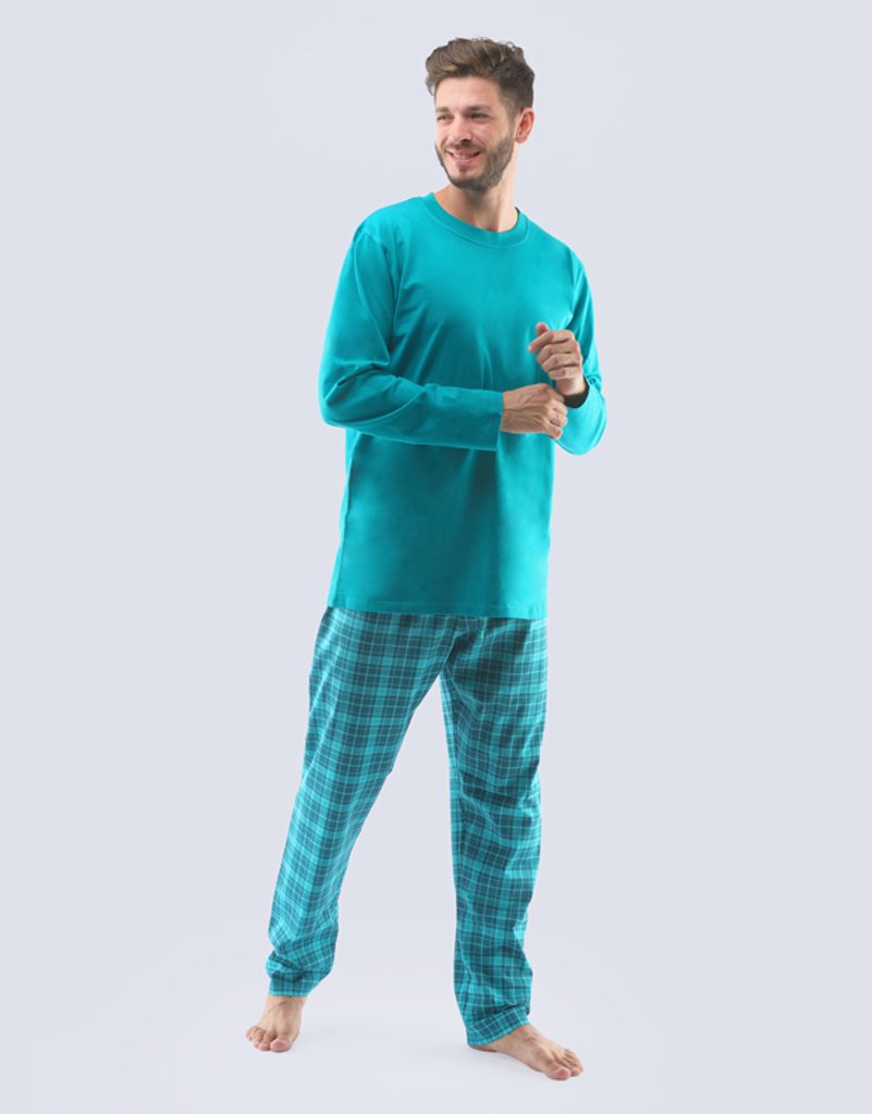 Pánské pyžamo dlouhé 79113P - šalvěj lahvová | GINA | pyžama s dlouhým  rukávem | Pánská pyžama, Pánské | Perfektní Prádlo.cz | Pohodlné noční  prádlo, župany a spodní prádlo pro Váš perfektní den!