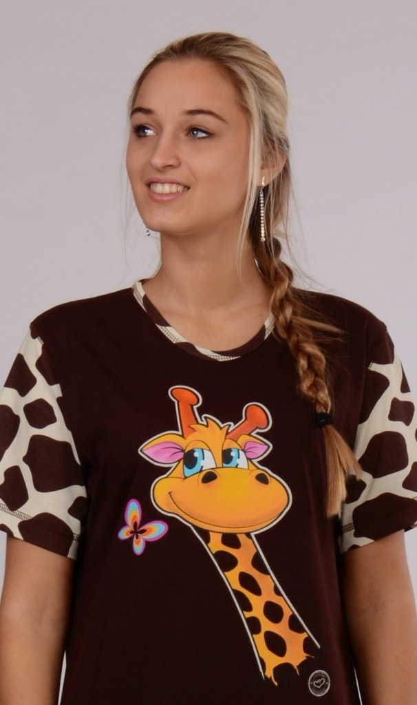 Dámská noční košile s krátkým rukávem VIENETTA SECRET Žirafa Amélie - hnědá  | Vienetta Secret | noční košile krátký rukáv | Noční košilky, Dámské |  Perfektní Prádlo.cz | Pohodlné noční prádlo, župany