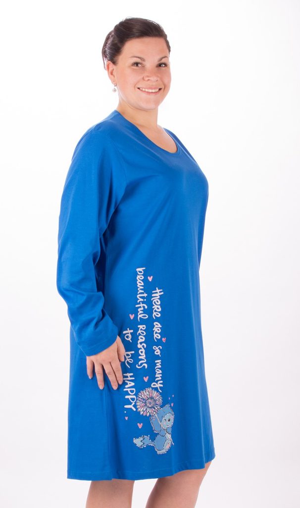 Dámská noční košile s dlouhým rukávem VIENETTA Angela - modrá | Vienetta | noční  košile dlouhý rukáv | Noční košilky, Dámské | Perfektní Prádlo.cz |  Pohodlné noční prádlo, župany a spodní prádlo pro Váš perfektní den!