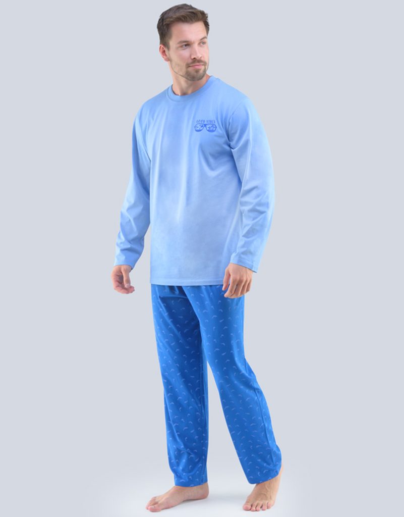 GINA pánské pyžamo dlouhé pánské, šité, s potiskem Pyžama 2020 79089P - sv.  modrá atlantic | GINA | pyžamá s dlhým rukávom | Pánske pyžamá, Pánske |  Perfektne-Pradlo.sk | ...pro Váš perfektní pocit každý den