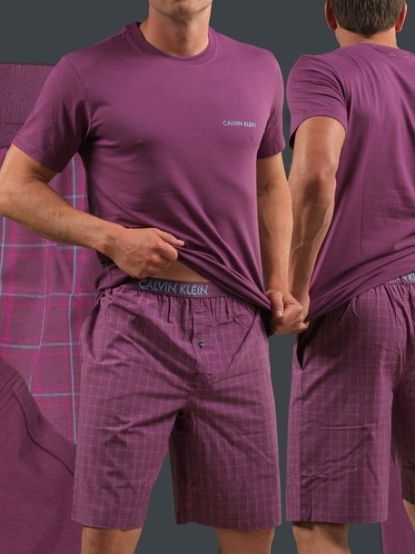 Pánské pyžamo s krátkým rukávem CALVIN KLEIN M9470E fialové | pyžama s  krátkým rukávem | Pánská pyžama, Pánské | Perfektní Prádlo.cz | Pohodlné  noční prádlo, župany a spodní prádlo pro Váš perfektní den!