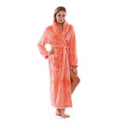 Dámský dlouhý hřejivý župan se šálovým límcem LILLY EXTRA lososová