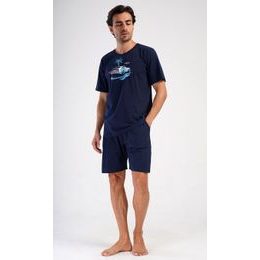 Pánské pyžamo šortky Jonáš - tmavě modrá