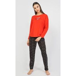 Dámské pyžamo dlouhé Forever - červená