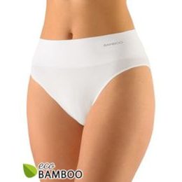 GINA dámské kalhotky klasické se širokým bokem, bezešvé, Eco Bamboo 00039P - bílá