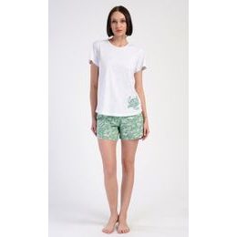 Dámské pyžamo šortky Želva - světle šedá