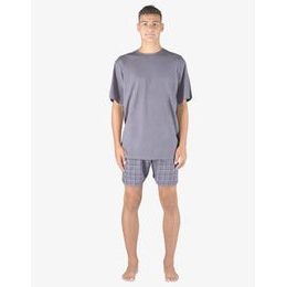 Pánské pyžamo krátké pánské, šité, s potiskem Pyžama 2023 79158P - šedá černá