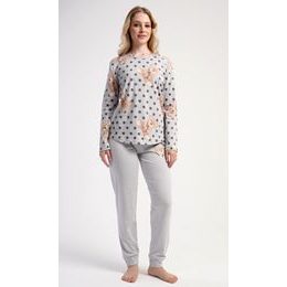 Dámské pyžamo dlouhé Paula - šedá
