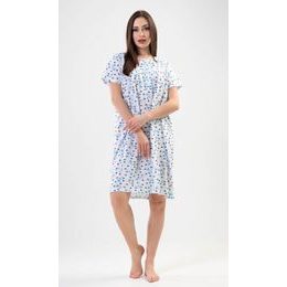 Dámská noční košile s krátkým rukávem Monika - modrá