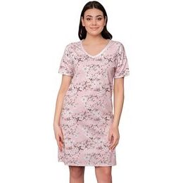 Noční košilka Alwa růžová s květy