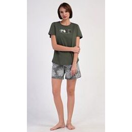 Dámské pyžamo šortky Barbora - khaki