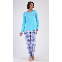 Dámské pyžamo dlouhé Happiness - tyrkysová