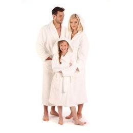 Unisex dlouhý župan s kapucí ATHENA bílá