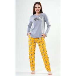 Dámské pyžamo dlouhé Zajíc - šedá