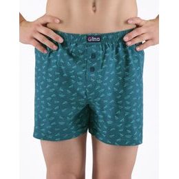 Dětské trenky volné chlapecké, šité, s potiskem - petrolejová pampelišková