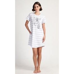 Dámské domácí šaty s krátkým rukávem Sarah - světle šedá