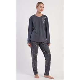 Dámské pyžamo dlouhé Lucia - tmavě šedá