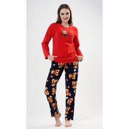 Dámské pyžamo dlouhé Love - červená