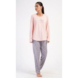 Dámské pyžamo dlouhé Petra - světle lososová