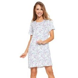 Noční košilka Vesna bílá s rostlinami