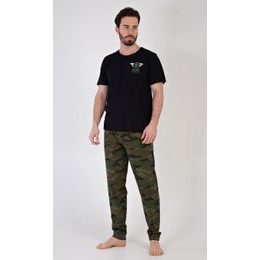 Pánské pyžamo dlouhé Air forces - černá