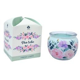 ARÔME Svíčka 90 g, ve skle a flower boxu, Pro Tebe, Fresh Linen