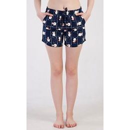 Dámské pyžamové šortky Ovečky - tmavě modrá