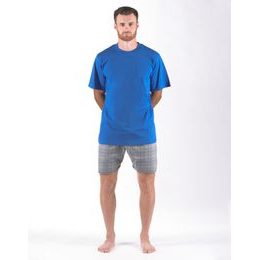Pánské pyžamo krátké pánské, šité, s potiskem Pyžama 2024 79168P - atlantic šedá