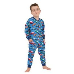 Dětský pyžamový overal Cars modrý s auty