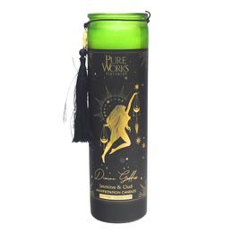 Organická svíce 300 g v barevné vysoké sklenici se střapcem, Jasmine&Oud