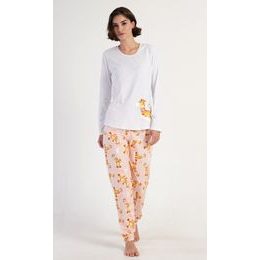 Dámské pyžamo dlouhé Žirafa - světle šedá