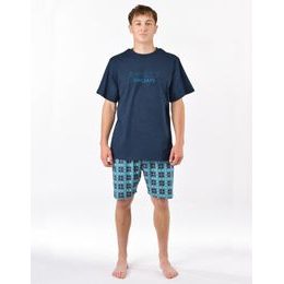 Pánské pyžamo krátké, šité, s potiskem 79198 - lékořice měsíc