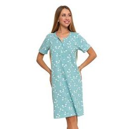 Noční košilka Natálie mátová s kytičkami