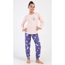 Dětské pyžamo dlouhé Méďa s polštářem - světle lososová