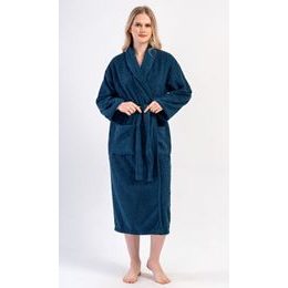 Dámský župan dlouhý se šálovým límcem Karolína - petrolejová
