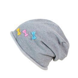 Čepice beanie tři mašličky šedá