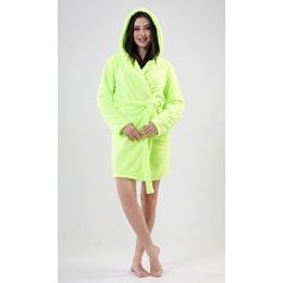 Dámský župan krátký s kapucí Limetka - světle zelená