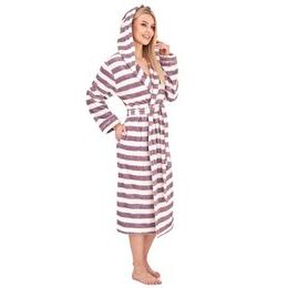 Dámský župan Vinta šedo-bílé pruhy