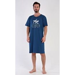 Pánská noční košile s krátkým rukávem Samuel - petrolejová