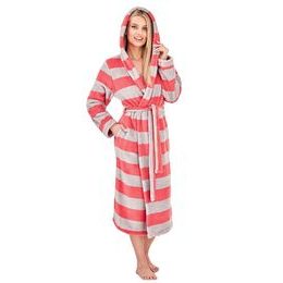 Dámský župan Vinta šedo-růžový pruhy