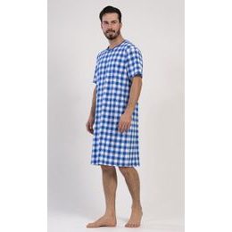 Pánská noční košile s krátkým rukávem Karel - modrá