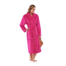 Dámský dlouhý hřejiv župan se šálovým límcem LILLY EXTRA malinová