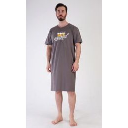 Pánská noční košile s krátkým rukávem Beer weekend - tmavě šedá