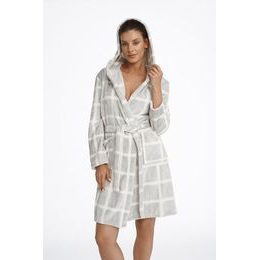 Dámský župan Magically šedý se vzorem kostky