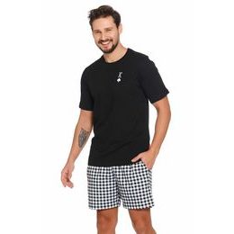 Krátké pánské pyžamo Pikový král černé