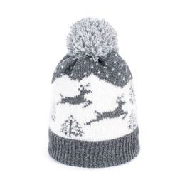 Čepice s jelenem - šedá